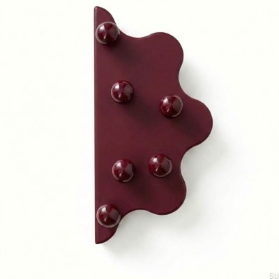 Poignée de meuble Mare 200 en acier avec bord marron et boules marron