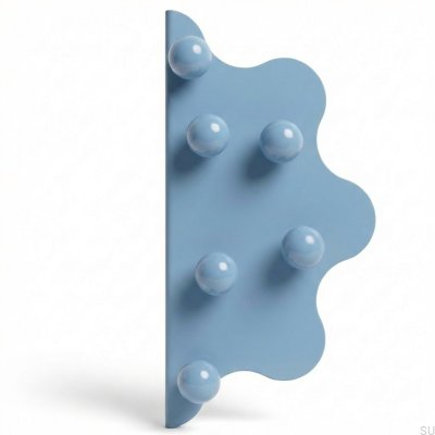 Poignée de meuble Mare 200 en acier bleu avec boules bleues