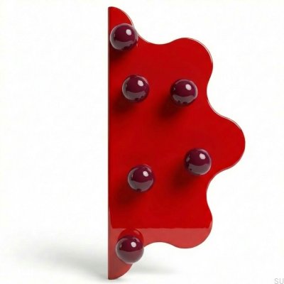 Poignée de meuble Mare 200 Steel Red avec boules marron