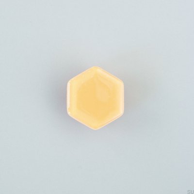 Bouton de meuble hexagonal en verre beige