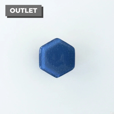 Bouton de Meuble Hexagone Verre Bleu Marine