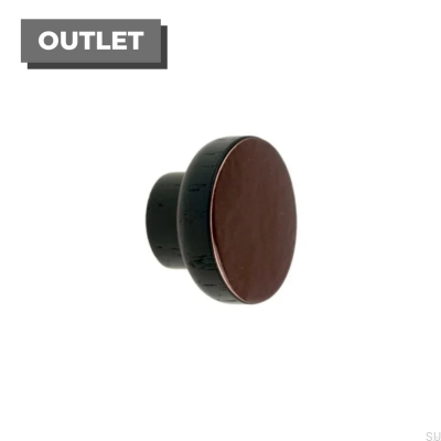 Bouton de meuble Simple Noir 40 Bois Émaillé Brun Foncé