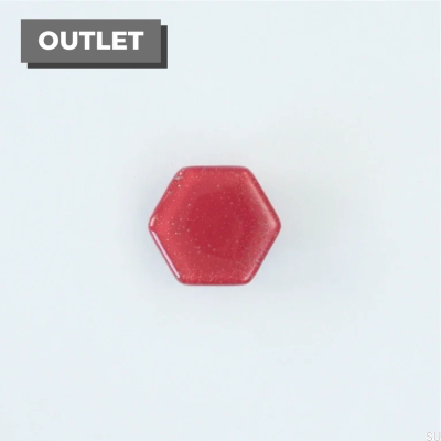 Bouton de meuble hexagonal en verre Framboise