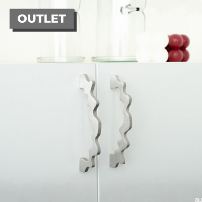 Poignée de meuble oblongue Sound 128, acier brossé