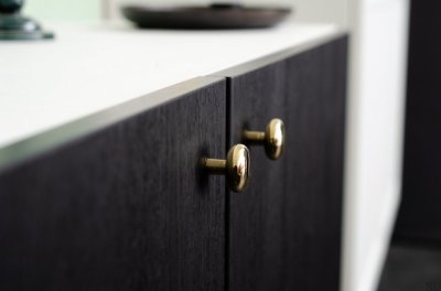 Bouton de meuble en laiton poli caramel 24