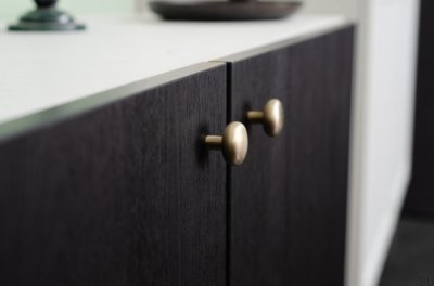 Bouton de meuble en laiton brossé caramel 24