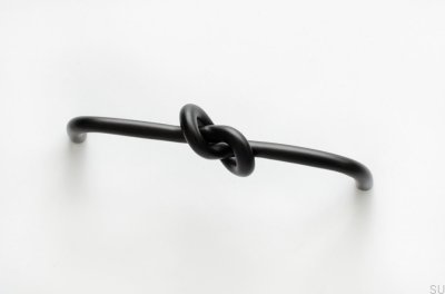 Poignée de meuble allongée en laiton noir Knot 128