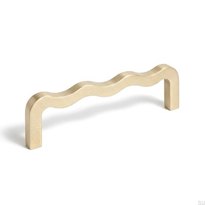 Poignée de meuble longue Fala 08 128 en laiton brossé