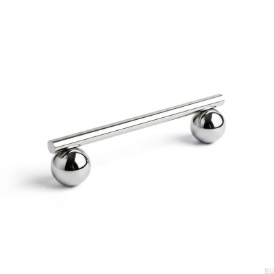 Poignée de meuble Marbelo 04 M en laiton argenté chromé