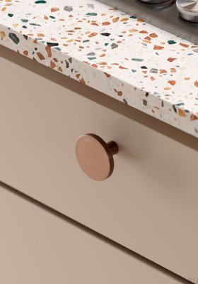 Bouton de meuble en métal Como 26, brun brossé