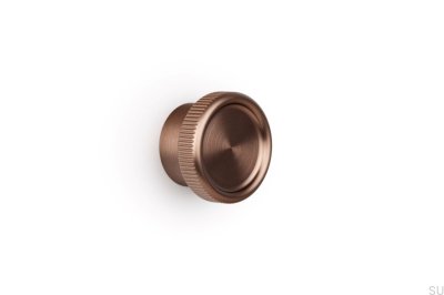 Bouton de meuble Boto 45 en aluminium, brun brossé