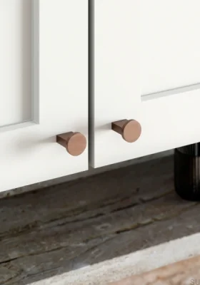 Bouton de meuble Nexx 25 en aluminium, brun brossé