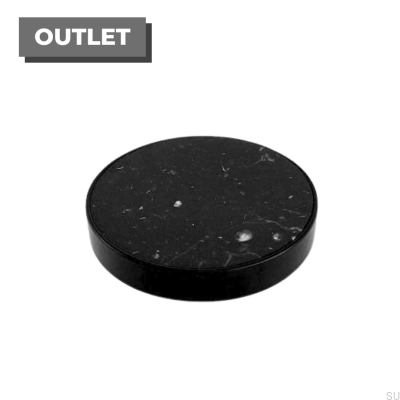 Bouton de meuble Marbelo XL, acier noir, marbre noir