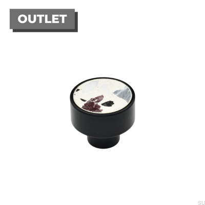 Bouton de meuble Marbelo M Acier noir Terrazzo