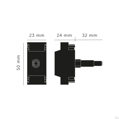 Module de commutation momentanée ayant l'apparence d'un variateur rétractable factice conforme à la norme européenne.