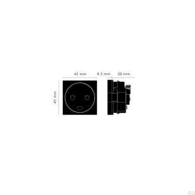 Prise modulaire simple de type K danoise 45 mm blanche norme européenne