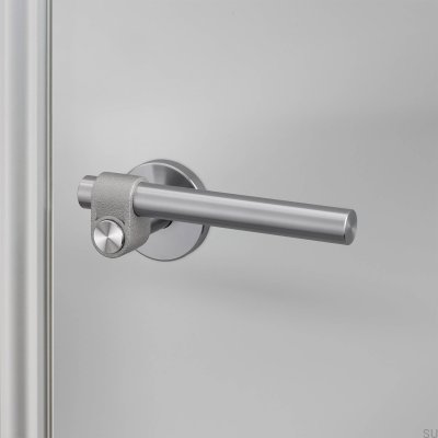 Poignée de porte en acier moulé argenté 38
