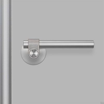Poignée de porte en acier moulé argenté 38