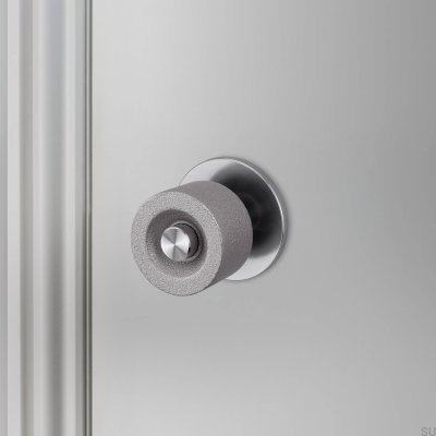Poignée de porte double face en acier moulé 57 argenté