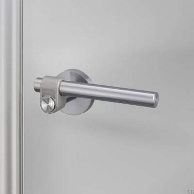 Poignée de porte en acier moulé argenté 38