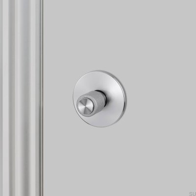 Serrure à bouton en acier moulé argenté