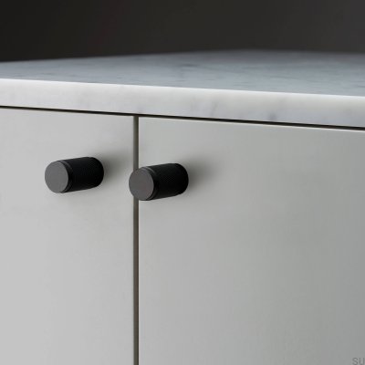 Bouton de meuble Cross 20, acier, noir (lot de 2)