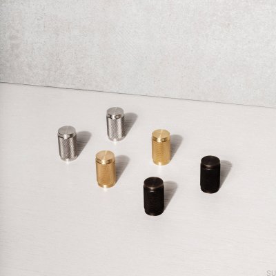 Bouton de meuble Cross 20, acier, noir (lot de 2)