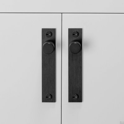 Bouton de meuble avec rondelle, plaque transversale 20, acier noir (lot de 2)