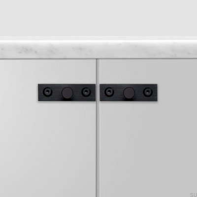 Bouton de meuble avec rondelle Linear Plate 12 Acier Noir (lot de 2)