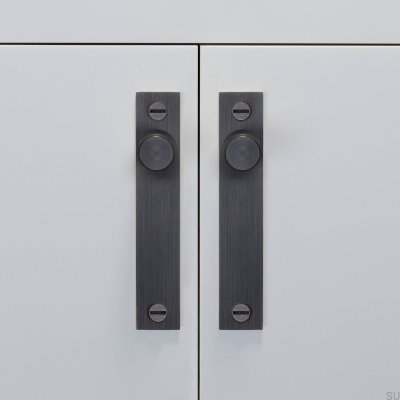 Bouton de meuble avec rondelle à plaque transversale 20 Laiton Bronze Brûlé (lot de 2)