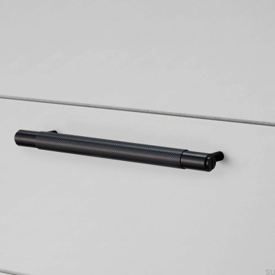 Poignée de meuble allongée en acier noir Cross 125