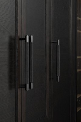 Poignée de meuble allongée en acier noir Cross 125