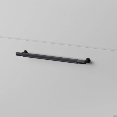 Poignée de meuble allongée Linear 225 en acier noir