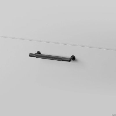 Poignée de meuble allongée Linear 125 en acier noir