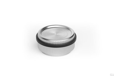 Butée de porte de sol en aluminium Boto, finition argent brossé
