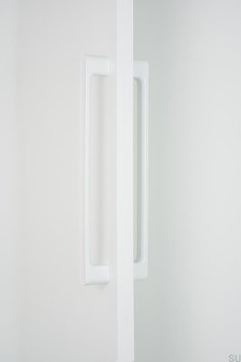 Poignée de meuble allongée double face en métal Luv Big 384, blanc mat