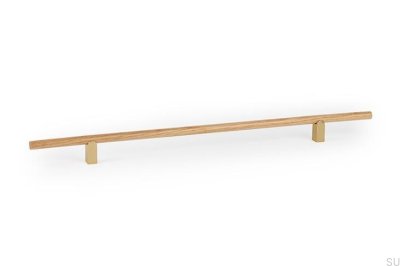 Poignée de meuble allongée en chêne Kumo Wood 320 avec finition or brossé