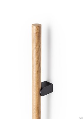 Poignée de meuble en chêne Kumo Wood 128 avec revêtement en aluminium titane noir