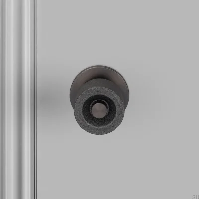 Poignée de porte double face en laiton coulé 57, finition bronze brûlé