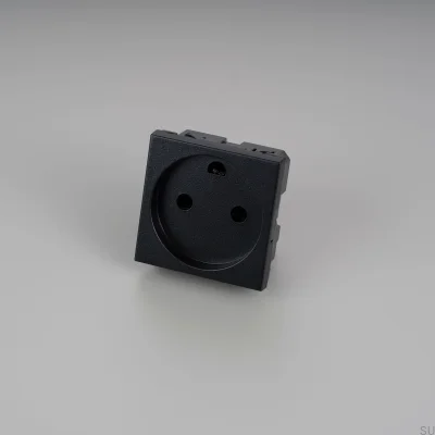 Prise modulaire simple de type K danoise 45 mm noire norme européenne