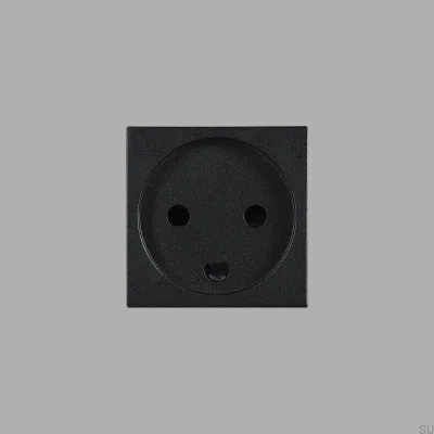 Prise modulaire simple de type K danoise 45 mm noire norme européenne