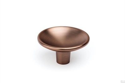 Bouton de meuble Disc 50, métal, marron brossé