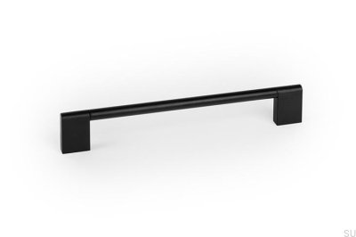 Poignée de meuble allongée Nexx 160, aluminium, noir brossé