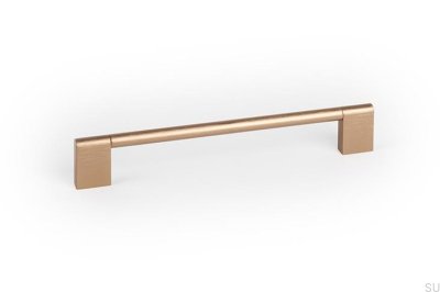 Poignée de meuble allongée Nexx 160 en aluminium brossé doré Cava