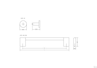 Poignée de meuble allongée Nexx 256 en aluminium brun brossé