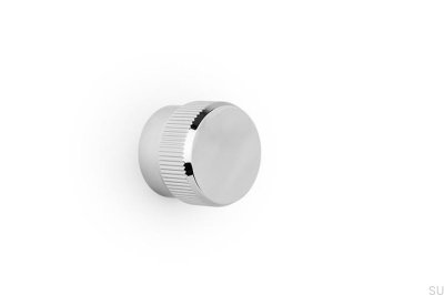 Bouton de meuble Brooklyn Big 40 en aluminium, nickelé et poli