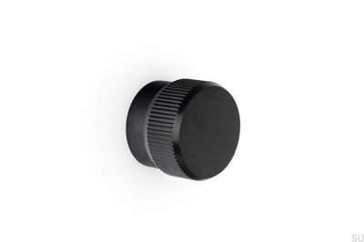 Bouton de meuble Brooklyn Big 40 en aluminium brossé noir