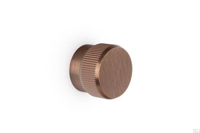 Bouton de meuble Brooklyn Big 40 en aluminium, brun brossé