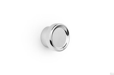 Bouton de meuble Boto 45 en aluminium, nickelé et poli