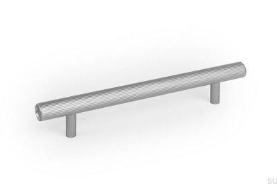 Poignée de meuble allongée Boto 160, aluminium argenté brossé